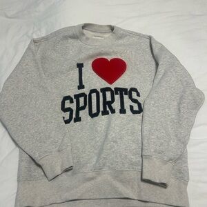Abercrombie & Fitch Gray Crewneck Sweater with Red Heart